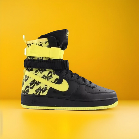 Nike SF Air Force 1 High – Yellow & Black – Rare Edition w/ All 4 Original Straps (Great Condition)