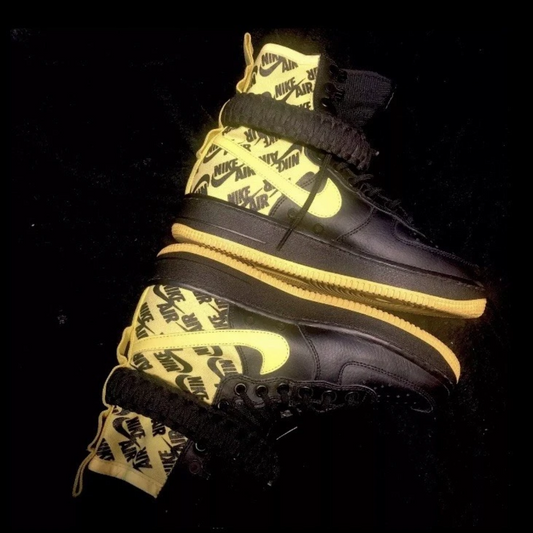 Nike SF Air Force 1 High – Yellow & Black – Rare Edition w/ All 4 Original Straps (Great Condition)