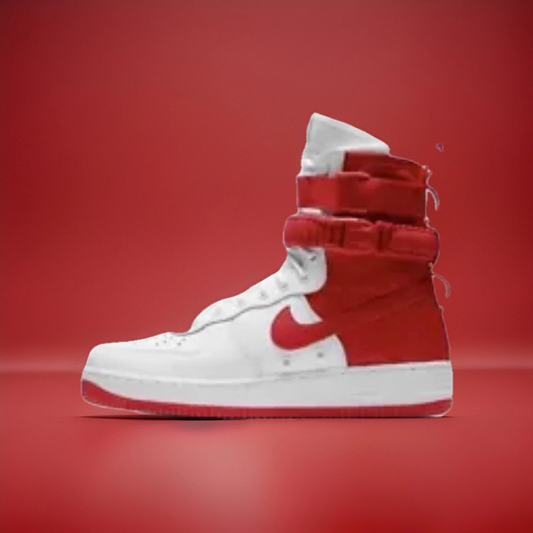 Nike SF-AF1 High "SF5" –Red and White Tactical Sneaker Boot – Military Streetwear Hybrid