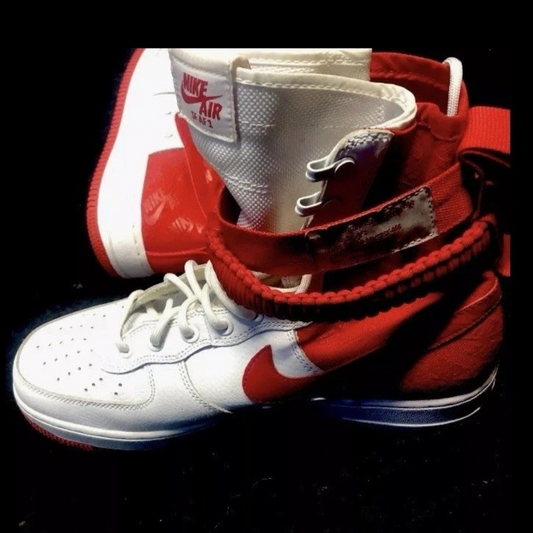 Nike SF-AF1 High "SF5" –Red and White Tactical Sneaker Boot – Military Streetwear Hybrid